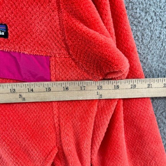 Patagonia Re-Tool T Snap Coral Orange Fleece Pullover - Picture 8 of 12